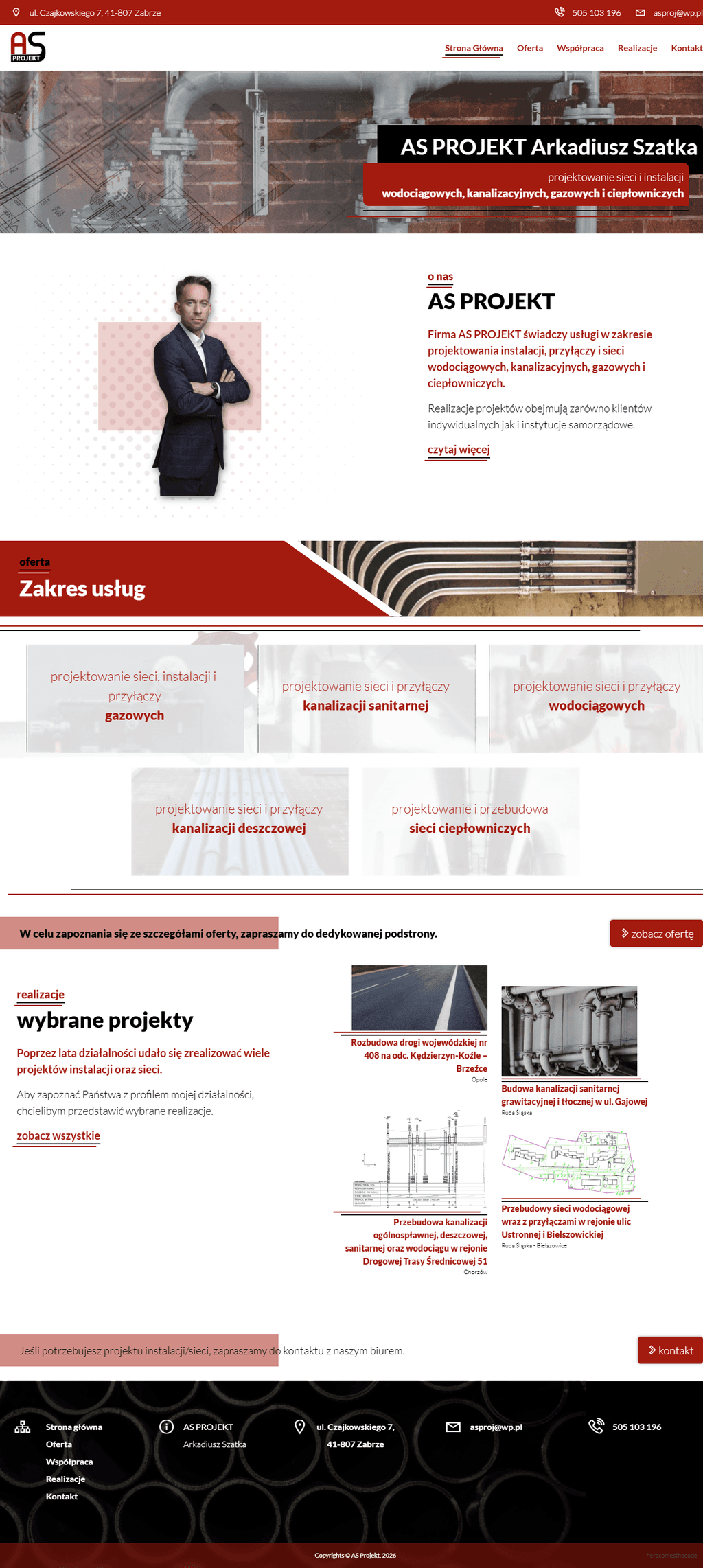 Services overview page
