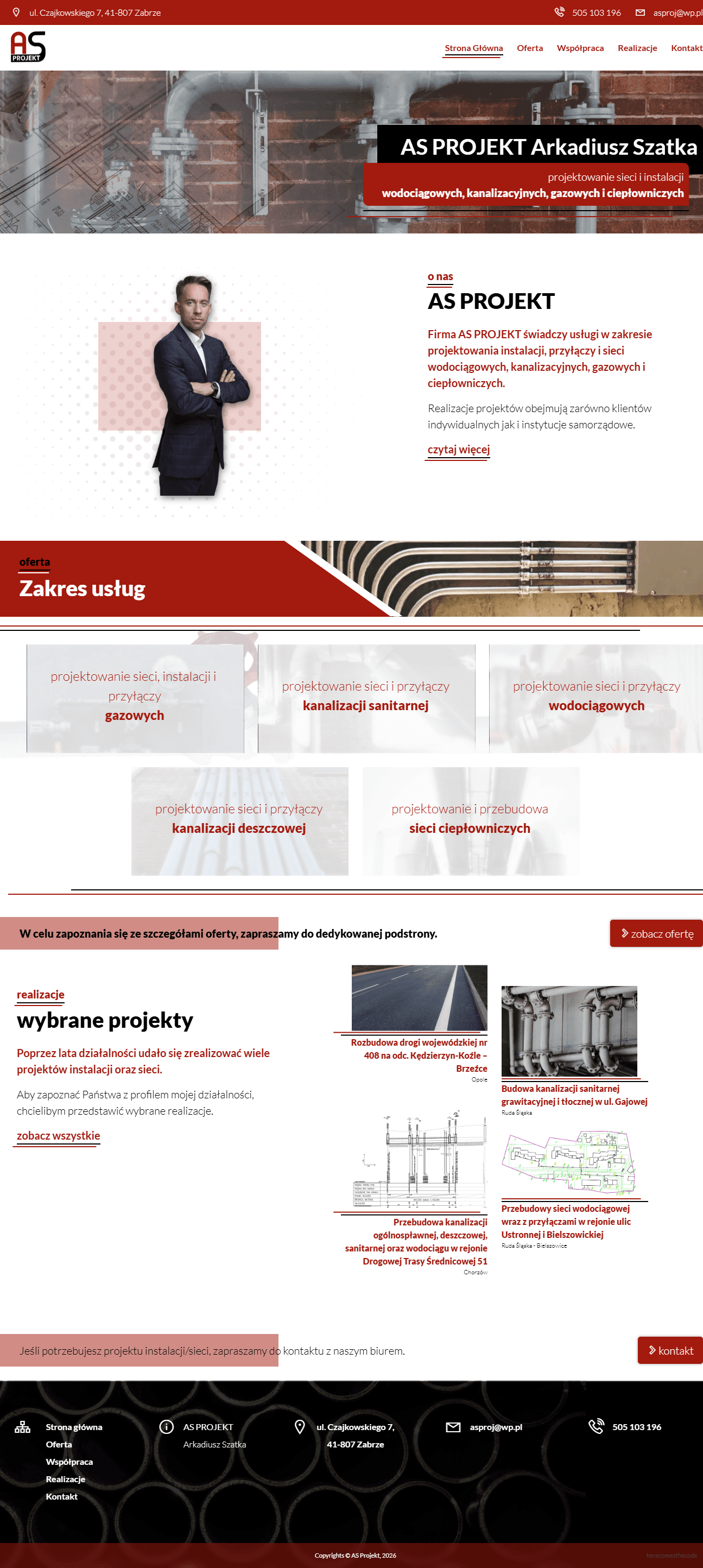 Services overview page