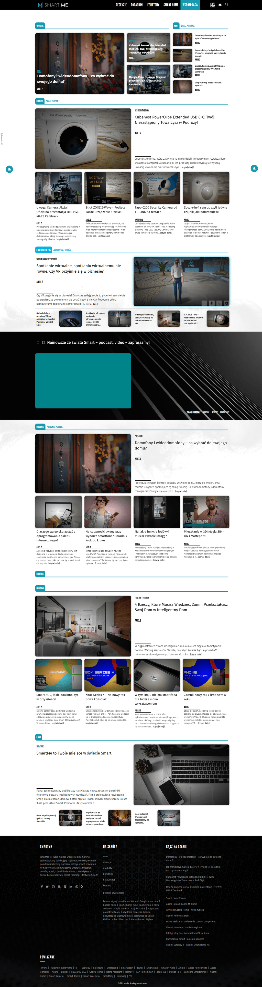 Article listing with category filters